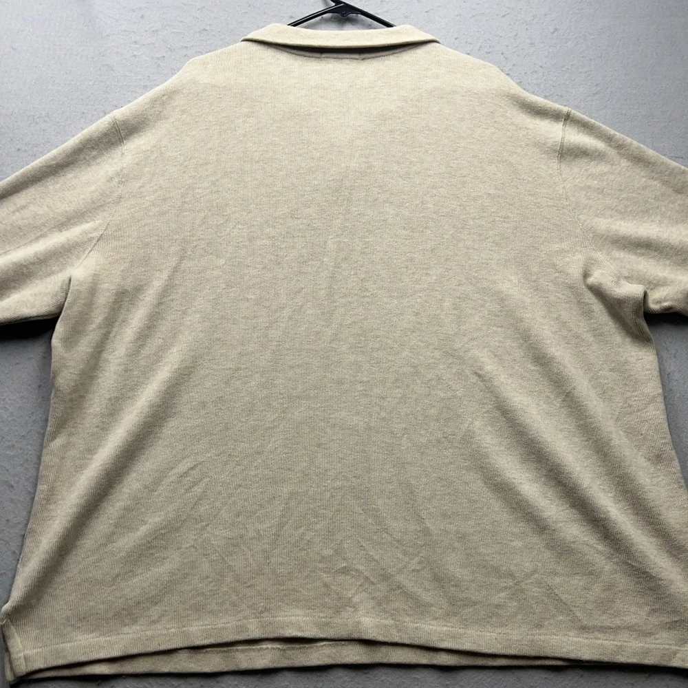 Polo Ralph Lauren Sweater‎ Mens 2XL Beige Quarter Zip Mock Neck Pullover Knit